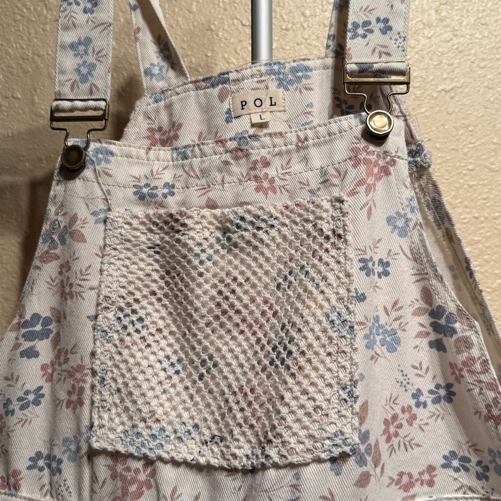 POL Large floral mixed print patchwork overalls N… - image 8